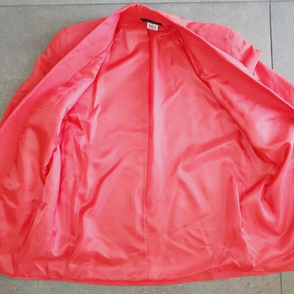 Vintage Mardel Womens Coral Pink Blazer Business Casual Unique Dolly Retro SZ 12 - Picture 4 of 11